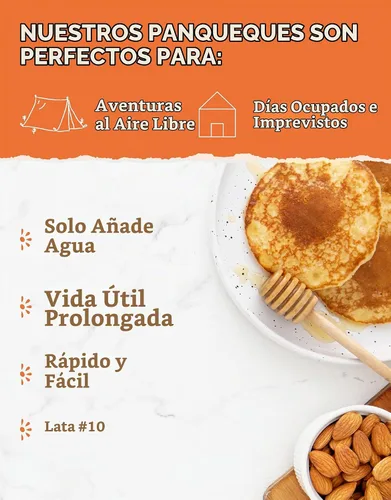 Vista 4 de SIMPLE KITCHEN - Mezcla para panqueques caseros #10, 20 porciones, comidas de camping