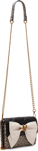 Vista 2 de Betsey Johnson Billetera con lazo para perro Bull en cadena, negroblanco, NegroBlanco