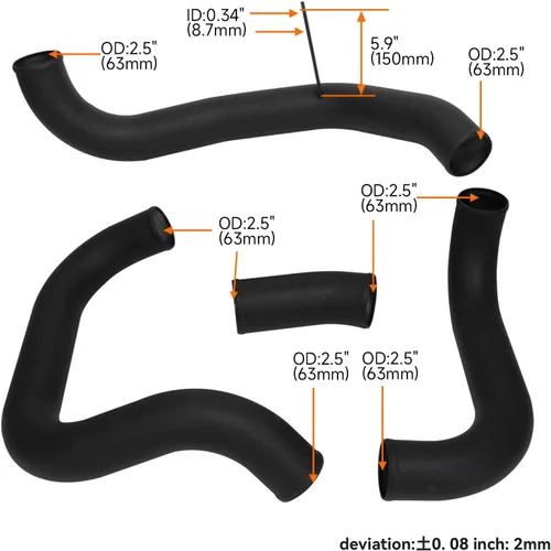 Vista 4 de Kit de intercooler para Nissan Skyline GT-R R32 HCR32 HNR32 RB20DET; R33 ECR33 GTS RB25DET; R34 ER34 GTT RB25DET, 1989-2001 Bolt On
