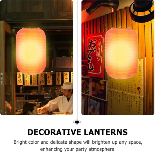 Vista 4 de Uonlytech Faroles de papel plegables japoneses de 7.48 x 7.48 x 11.41 pulgadas, paquete de 2 faroles decorativos para el hogar, restaurante, fiesta
