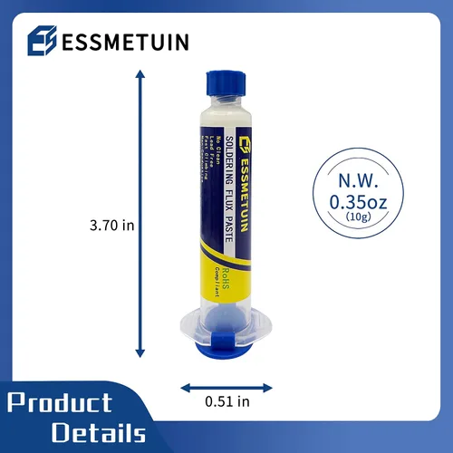 Vista 2 de Essmetuin Pasta de fundente de soldadura sin limpieza, fundente de soldadura para soldadura fuerte de tubos de cobre, soldadura de estaño, flujo