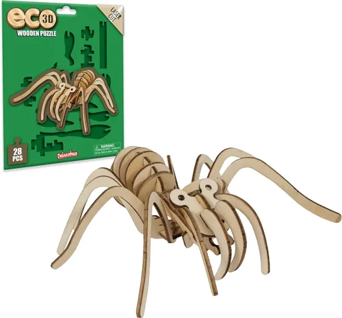 Vista 13 de Rompecabezas de madera Eco 3D de Deluxebase. Kit de manualidades de rompecabezas 3D con temática animal. Juguetes de animales de safari de madera