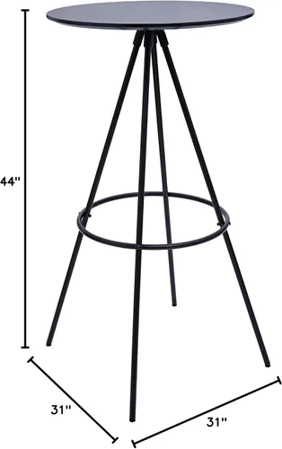 Vista 2 de Neos Modern Furniture Mesa de barra con patas metálicas, color negro