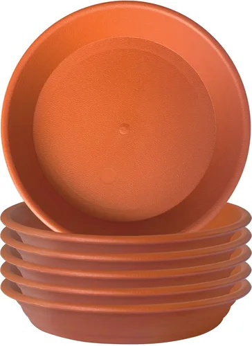 Vista 25 de 6 platillos de plástico para plantas de 5 pulgadas, tamaño individual, grueso y fuerte de 6, 8, 10, 12 pulgadas, bandeja de recogedor de agua