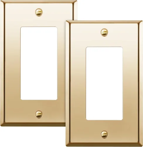Vista 12 de ENERLITES Placa decorativa doble de metal para interruptor o receptáculo, placa de pared de acero inoxidable, resistente a la corrosión