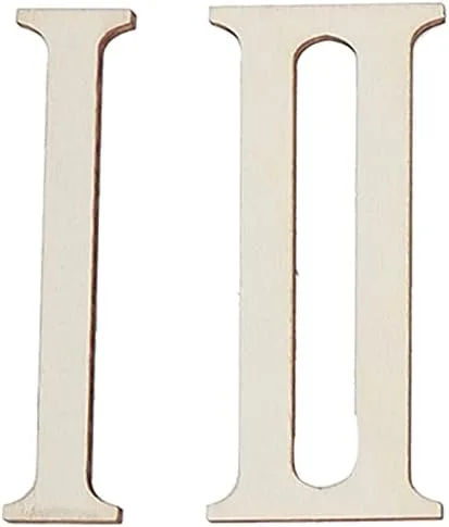 Vista 8 de Letras de madera sin terminar números romanos formas de madera números romanos forma madera numéricos números reloj madera artesanía 2.8 in