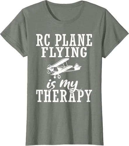 Vista 3 de RC Plane Flying is My Therapy RC Plane T-Shirt Asphalt Grey