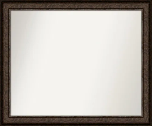 Vista 629 de Amanti Art Espejo de pared personalizado no biselado (25 x 25 pulgadas), marco de bronce acentuado, varios tamaños personalizados, espejo de baño