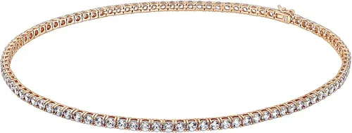 Vista 4 de Tienda Collection Platinum Plated Sterling Silver Tennis Necklace set with Round Cut Infinite Elements Cubic Zirconia