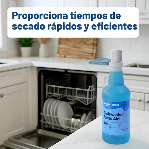 Vista 3 de Amazon Basics Líquido abrillantador para lavavajillas, 32 onzas líquidas, paquete de 1