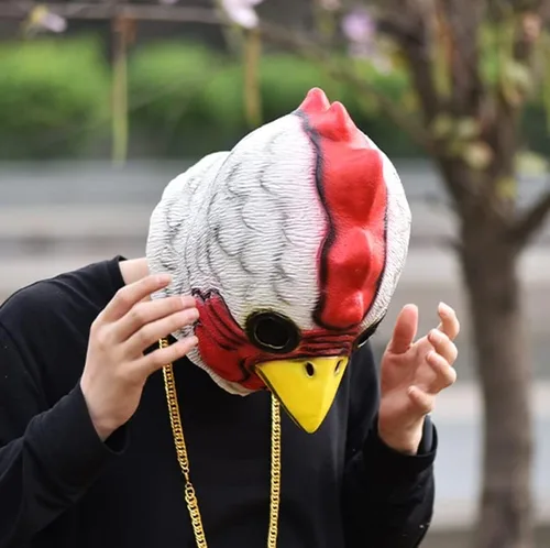 Vista 6 de Gmasking Máscara exclusiva de disfraz de pollo de dibujos animados de látex 2018