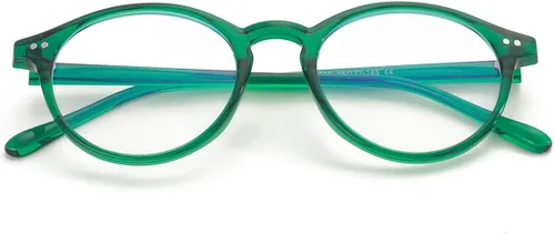 Vista 13 de Gleyemor Blue Light Glasses for Men Women, Vintage Round Frame Eyeglasses Leopardo