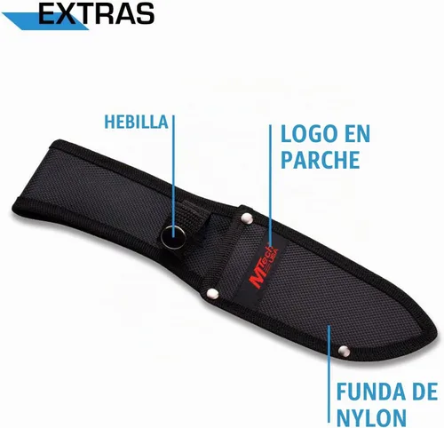 Vista 5 de MTech USA mt-20 – 70 C Fixed Blade cuchillo, gris titanio, mango negro, 10 pulgadas