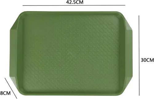 Vista 3 de Juego de 6 bandejas de servicio de colores, bandejas de plástico de comida rápida