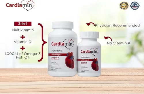 Vista 2 de Cardiamin salud cardíaca y bienestar general multivitaminas suministro de 30 días