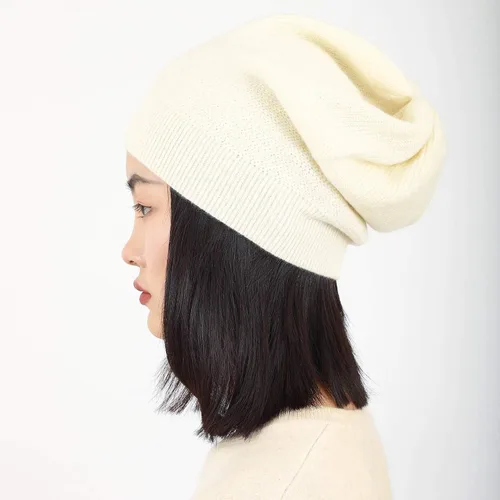 Vista 20 de WaySoft Gorro de cachemira 100% para mujer en una caja de regalo, gorro de gran tamaño para mujer