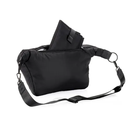 Vista 9 de Itzy Ritzy Riñonera para pañales, bolsa cruzada con cambiador (negro)
