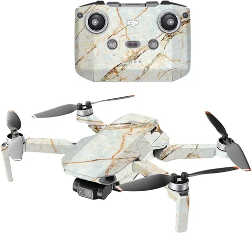Vista 7 de MightySkins - Compatible con DJI Mini 2 Dron portátil – Mármol ámbar Funda protectora de vinilo duradera y única Fácil de aplicar, quitar