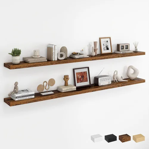 Vista 46 de Dreamland Estantes flotantes negros de 20 pulgadas, estantes de pared de 20 pulgadas para baño, dormitorio, cocina, estante de libros montado