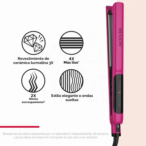 Vista 4 de Revlon Smooth Brilliance Plancha de cabello de cerámica Desliza suavemente y estilo ultra elegante, (1 pulgada)