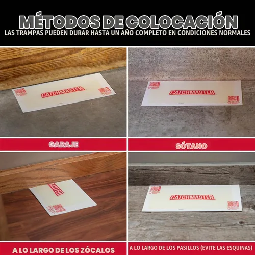 Vista 6 de Catchmaster Trampas de pegamento extra resistentes XL para ciempiés y arañas, paquete de 20 unidades, atrapa insectos, trampas para arañas, grillos