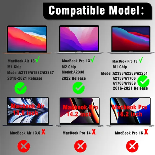 Vista 2 de KEANBOLL Paquete de 2 Protectores de Pantalla de Vidrio Templado MacBook Pro 13 para MacBook Pro de 13 pulgadas (2016-2022 / M1, M2), MacBook Air