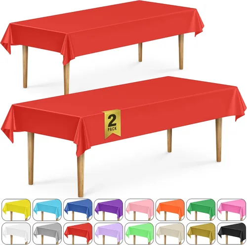 Vista 47 de DecorRack 2 Manteles rectangulares de plástico libres de BPA, 54 x 108 pulgadas, mantel de mesa para comedor, mantel rectangular para fiestas