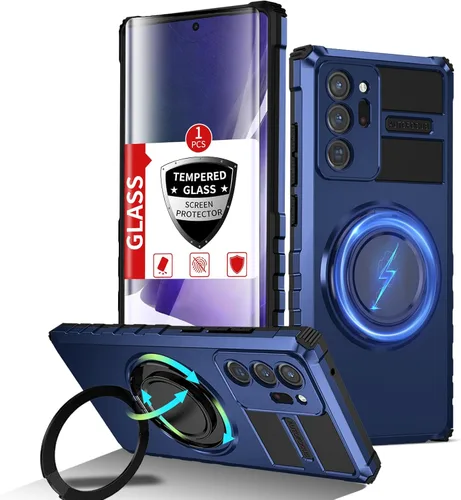 Vista 84 de Funda magnética para Samsung Galaxy Note 20 Ultra compatible con carga inalámbrica MagSafe, con 1 protector de pantalla, anillo de soporte integrado