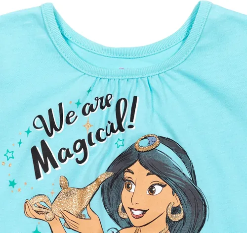 Vista 7 de Disney Princess Moana Frozen - Conjunto de 3 piezas de camiseta de tul con falda de malla y coletero para niñas pequeñas a grandes