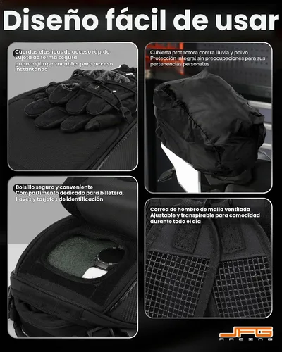 Vista 6 de JFG RACING - Bolsa de asiento universal para motocicleta, 22-38L, doble uso, bolsa para casco 22-38L capacity,dual-use design,helmet storage,seat