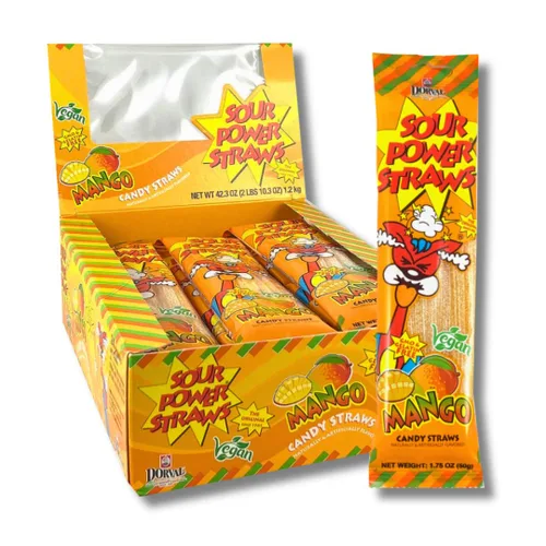 Vista 25 de Sour Power Premium Sorbetes de caramelo surtidos – Los caramelos de pajitas agrias originales desde 1985 – 50 g (Paquete de 6) – Vegano,