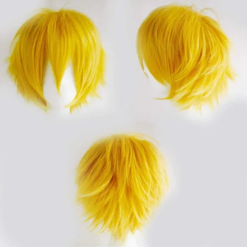 Vista 15 de S-noilite Unisex Short Cosplay Black Hair Wig Women Men Male Fluffy Straight Pixie Wigs for Cartoon Anime Comic-cons Party Halloween Costume Black