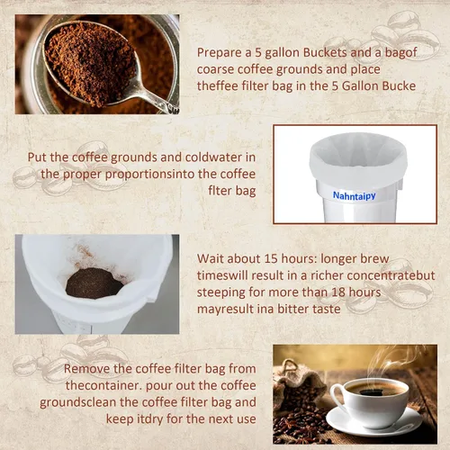 Vista 5 de Bolsa de filtro de café Cold Brew compatible con el sistema Toddy Cold Brew para cafeteras comerciales de 5 galones, lavable y reutilizable, 2