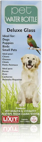 Vista 10 de Lixit Botella de agua de vidrio para mascotas, 32 onzas Transparente
