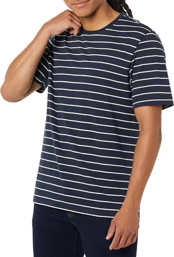 Vista 2 de Tienda Essentials Camiseta de manga corta con cuello redondo para hombre, ajuste regular, paquete de 2