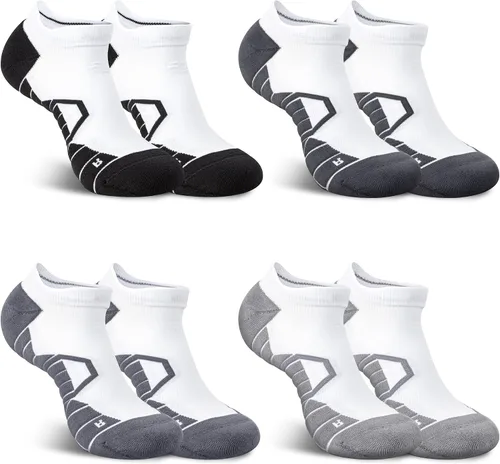 Vista 8 de Hylaea Calcetines Atléticos para Correr con Cojín Acolchado que Absorben la Humedad de Corte Bajo 3 Pares Negro