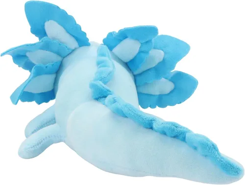 Vista 4 de Peluche realista de ajolote azul de 17.7 pulgadas, suave y largo animal de peluche de salamandra, lindo peluche de anfibio para niños, niñas, niños