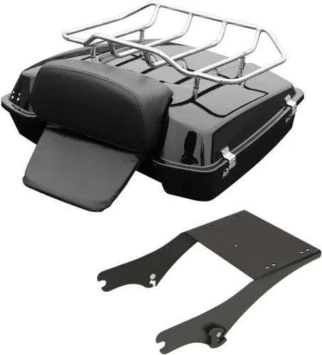 Vista 20 de TCMT Juego de maletero picado de 10.7 pulgadas para Harley Touring 1997-2013 Road King Road Glide Street Glide Electra Glide Pack