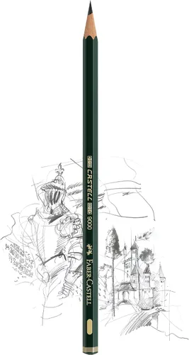 Vista 5 de Lápices de grafito Faber Castell, Castell 9000, grafito suave (12 unidades)