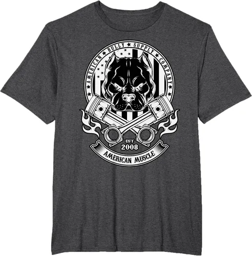 Vista 15 de American Muscle - Camiseta de cabeza dura Pit Bull American Bully, Negro, S