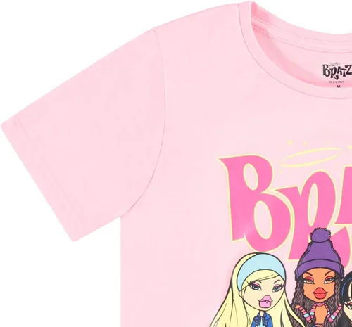 Vista 3 de Bratz Camiseta original para mujer Yasmin Cloe Jade y Sasha Vintage Throwback Graphic de los años 90