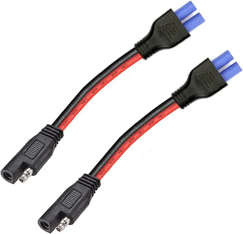 Vista 5 de Conector hembra 10AWG Ec5 a SAE, paquete de 2 cables SAE a EC5 de alimentación automotriz, adecuado para batería solar de coche, 5.9 in