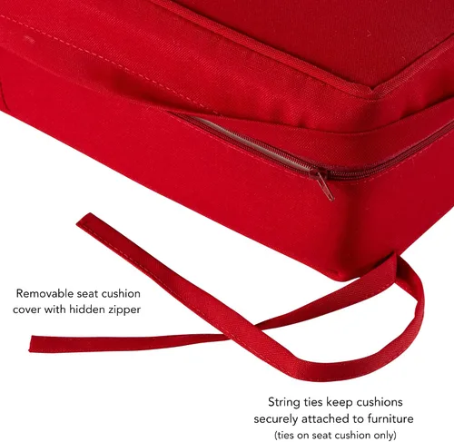 Vista 4 de Greendale Home Fashions Juego de cojines de asiento profundo para exterior de 2 piezas, Fuego