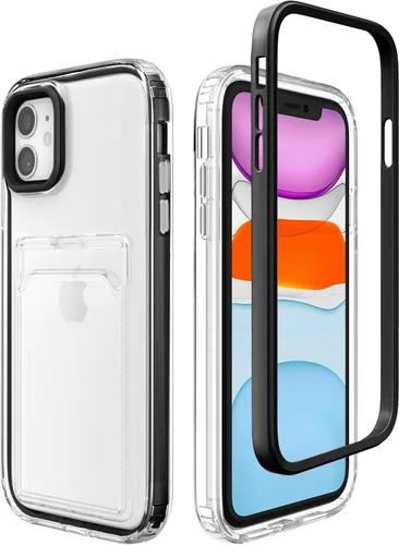 Vista 9 de ZCDAYE Funda para iPhone 11, iPhone 11 (6.1 pulgadas) con tarjetero y funda transparente de TPU suave a prueba de golpes para iPhone 11