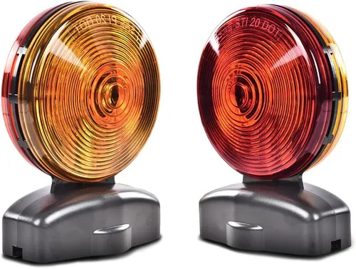 Vista 8 de G-PLUS Kit de luces magnéticas universales de 12 V, luces traseras, intermitentes, kit de luces de remolque magnéticas, color rojo y ámbar, 20 pies