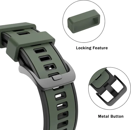 Vista 2 de ISABAKE Correa de reloj para Garmin Vivoactive 4/Venu 2/Venu 3/Gear S3 Frontier/Classic, correa de silicona de liberación rápida de 0.866 in