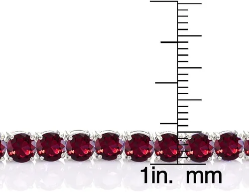 Vista 3 de Ice Gems - Pulsera redonda de tenis de plata de ley (rubí, zafiro o esmeralda, 0.197 in)