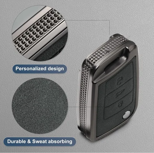 Vista 4 de YO&YOYE Compatible con funda para llavero Volkswagen con llavero
