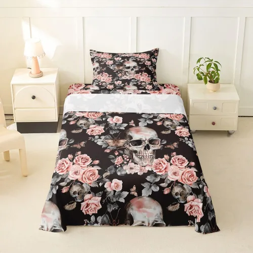 Vista 34 de Feelyou Cat Bed Sheets Set Twin Size Halloween Themed Bed Set Trick or Treat Deep Pocket Fitted Sheet Scaredy Cat Breathable Soft Lightweight