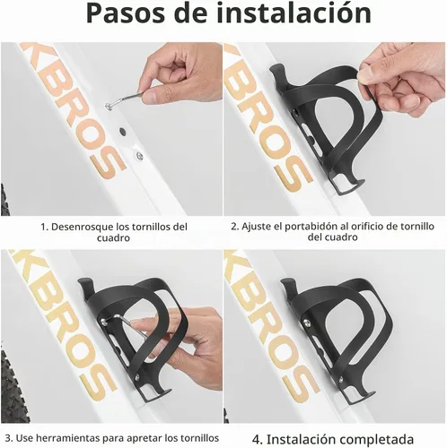 Vista 6 de ROCKBROS Portabidón para botella de agua para bicicleta, color negro